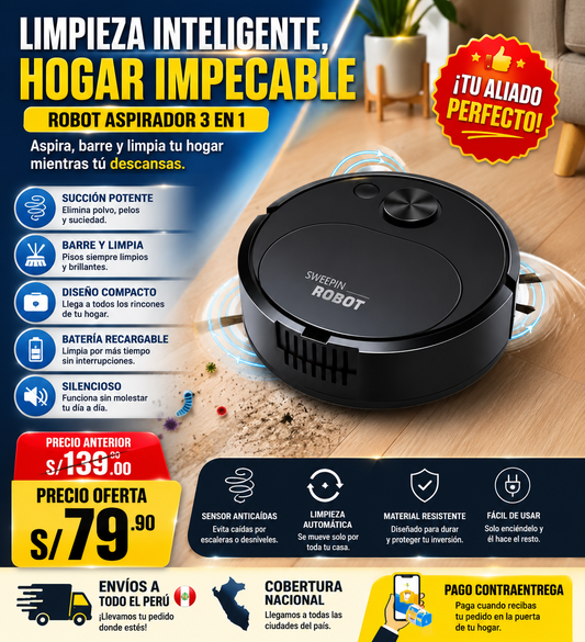 Aspiradora Robot 3 en 1